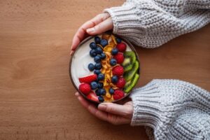 healthy-breakfast-with-yogurt-probiotics-concept